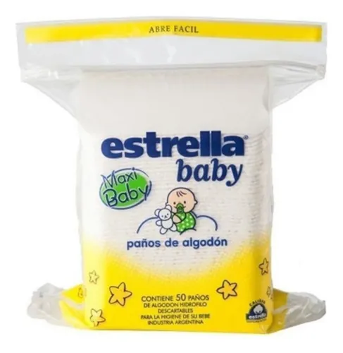 ESTRELLA PAÑOS MAXI DE ALGODON X50 – Pañalera Belyan